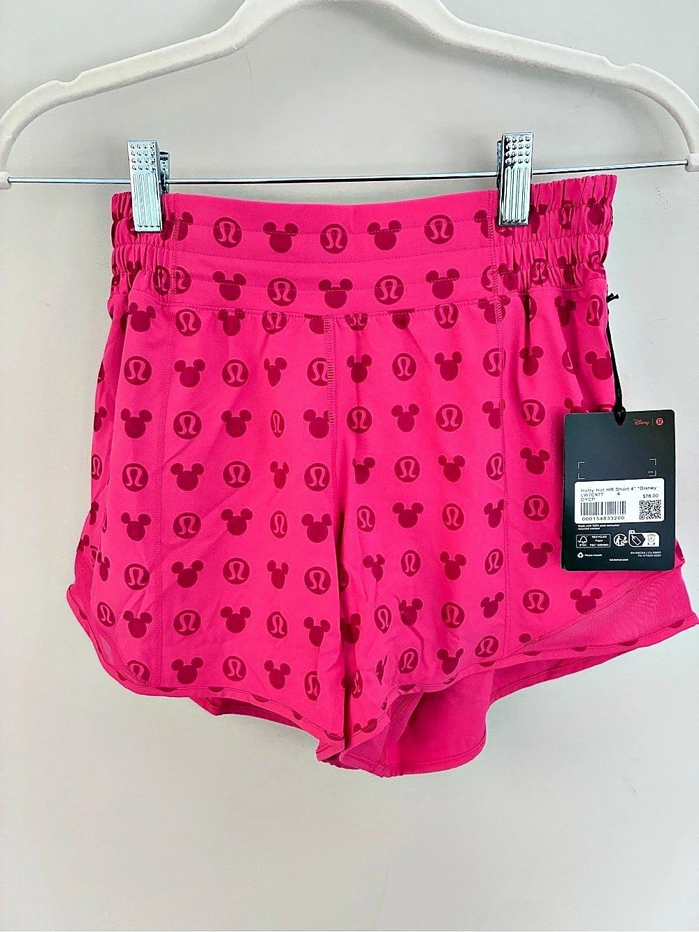 lululemon Hotty Hot High-Rise Short 4" *Disney Athletic Shorts Pink Size 4